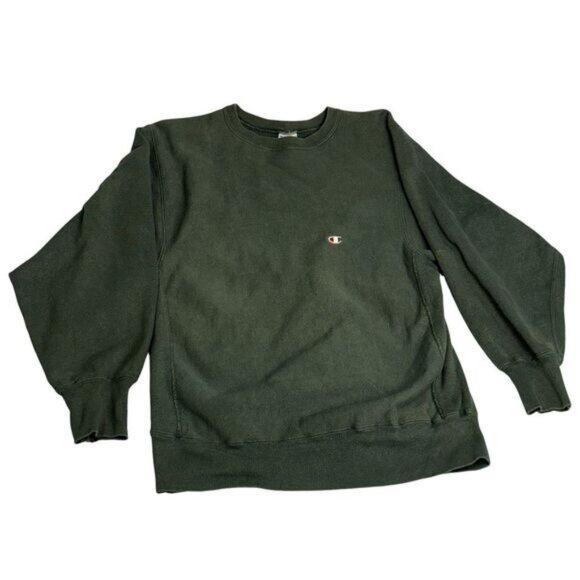 Champion Reverse Weave Mens Earth Tone Green 80’s Made in USA Sweatshirt Size XL